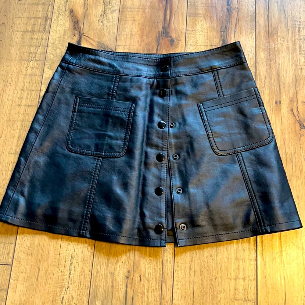 H&M faux leather skirt